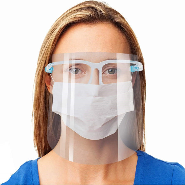 Anti-Fog Full Face Protective Shields (10-Sets) (10 Replaceable Shields & 10 Acrylic Frames)