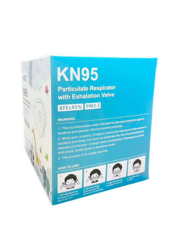 G-Box Children's KN95 Particulate Respirator With Exhalation Valve (25-pcs) (Not all Schools allow masks with Exhalation Valves)